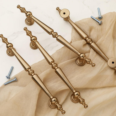 10 Pack Champagne Bronze Cabinet Pulls 5"(128Mm) Hole Center Vintage Cabinet Pulls Handles Drawer Handles Closet For Kitchen Bathroom Drawer Dresser Pull Hardware