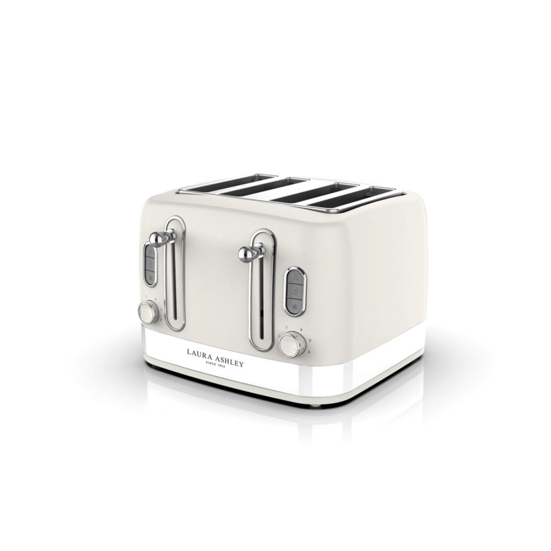 Laura Ashley 4 Slice Toaster, Cotton White