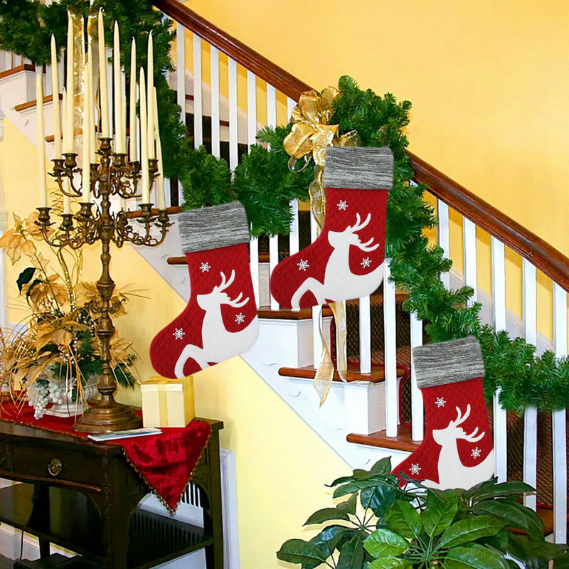 Décoration de Noël bonbons chaussettes brodées vieillard chaussettes de Noël chaussettes de Noël pour enfants, C