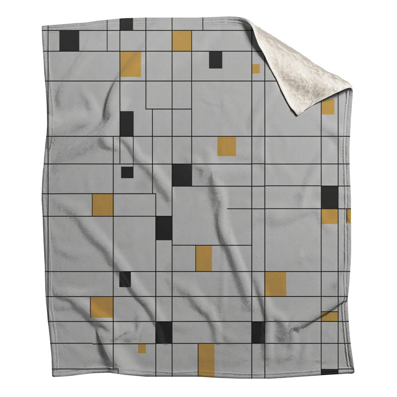 Couvertures blanches, noires et jaunes, L 50 po x H 60 po