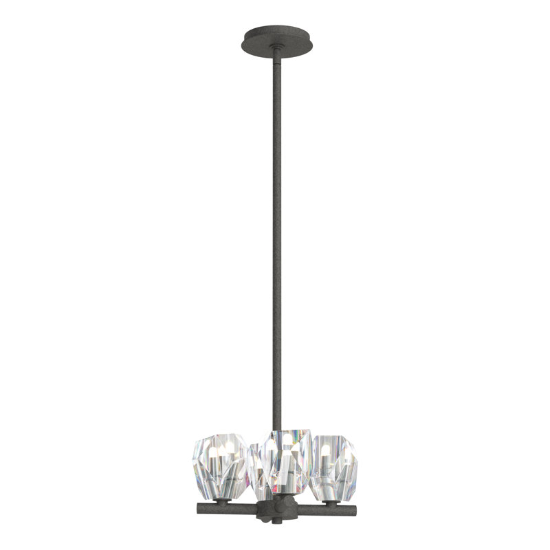 Gatsby 4 - Light Shaded Classic/Traditional Chandelier with Crystal Accents, Natural Iron