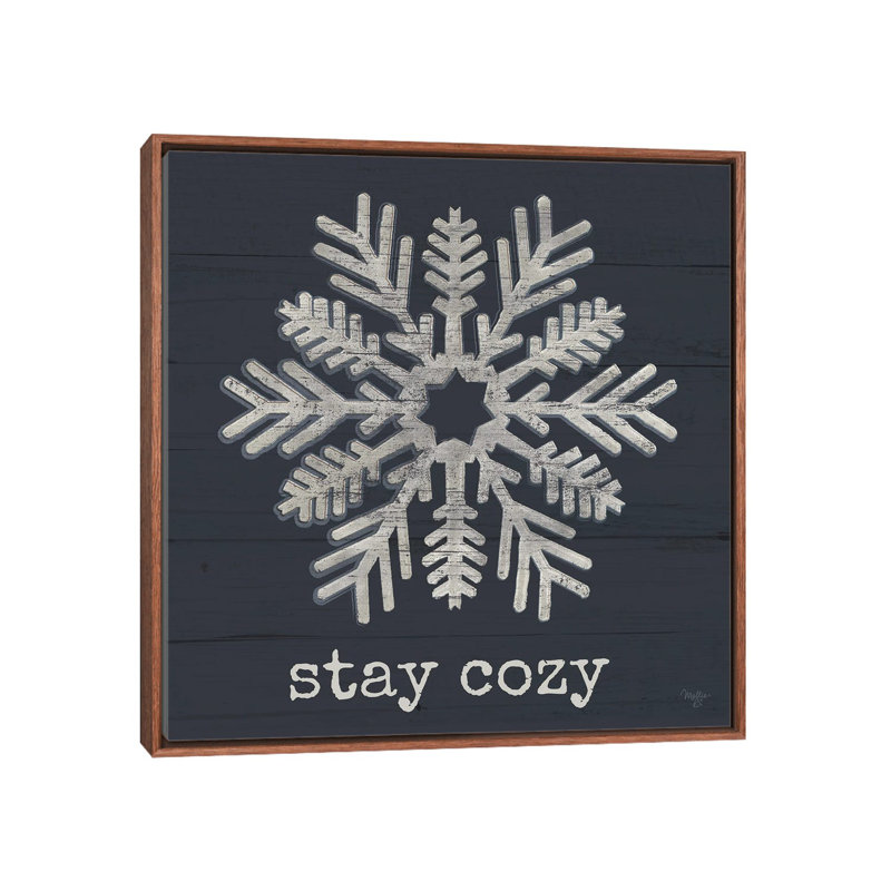 «Stay Cozy Snowflake», reproduction d'art sur toile encadrée, H 18 po x l 18 po, Impression encadrée sans passe-partout, Brun