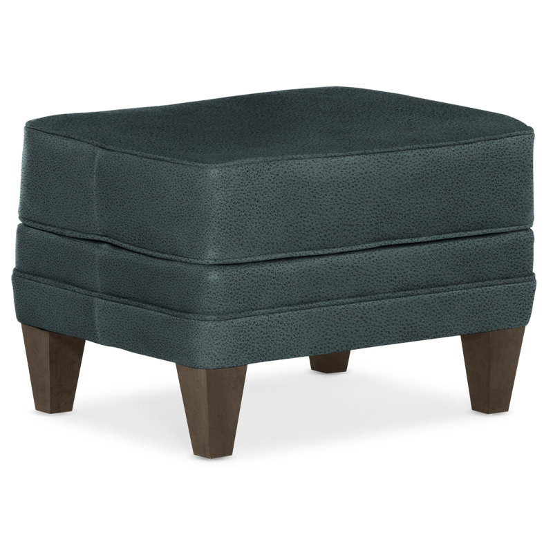 Willow Ottoman, Cobblestone, Anilina Cacao Genuine Leather