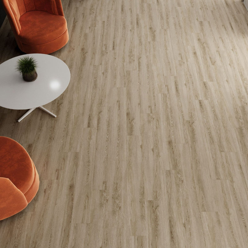 GlueCore Classic 22mil x 7.3" W x 48" L Glue Down Vinyl Tile Flooring, Cashmere
