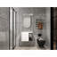 Meuble-lavabo mural de 61 cm (24 po) en contreplaqué blanc lustré avec portes à accents en verre gris (lavabo non inclus)