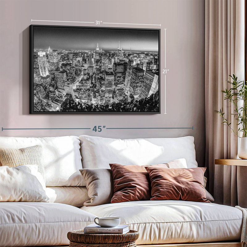 "Manhattan en art mural monochrome"
