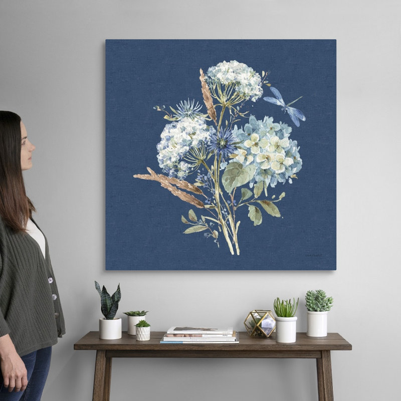 «Bohemian Blue 06 on Blue» par Lisa Audit - reproduction d'art, Toile tendue, H 36 po x l 36 po x P 1,25 po