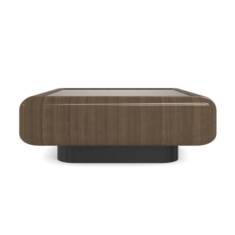 Caracole Coffee Table, Brown Top/Black Base