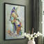 Fantastic Florals Fox, assis, reproduction encadrée - bois massif-1977935568-1984550922