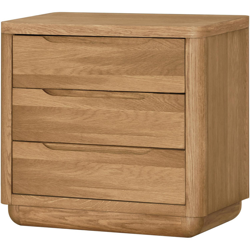 Hundley Oak Veneer and Wood Modern Nightstand