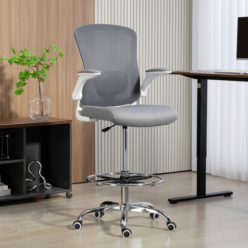 Mesh Drafting Chair, Charcoal Grey