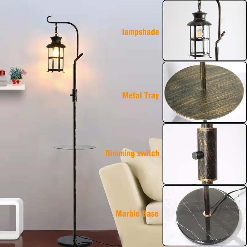 Lampe sur pied rustique, Bronze