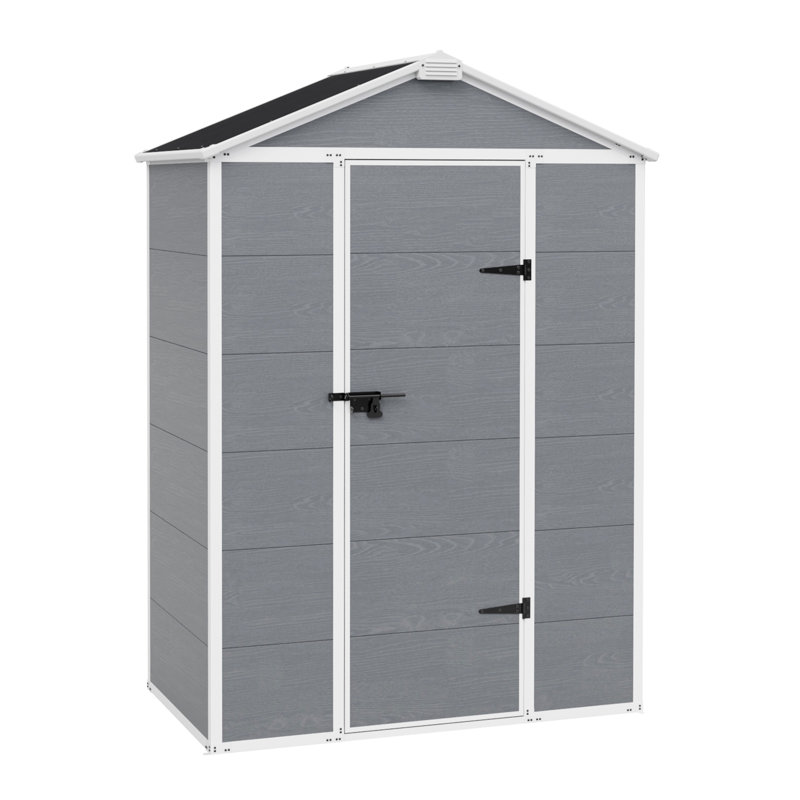 5x3 FT Outdoor Plastic Storage Shed for Backyard Garden, Walk-in Resin Shed with Floor, Lockable Door & Vent