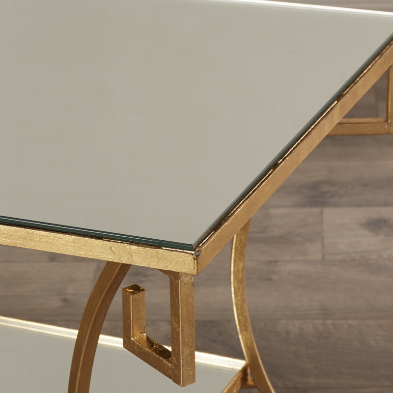 Table basse avec rangement Carrie-Ann, Or Antique