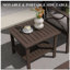 Table d'appoint d'extérieur 19 po carrée en métal brun, table de bout pour terrasse toutes saisons à 2 niveaux-684502010