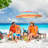Folding Beach Chairs with Umbrella, Low Beach & Camping Chair for Adults (1 Pack, Orange)-70000047