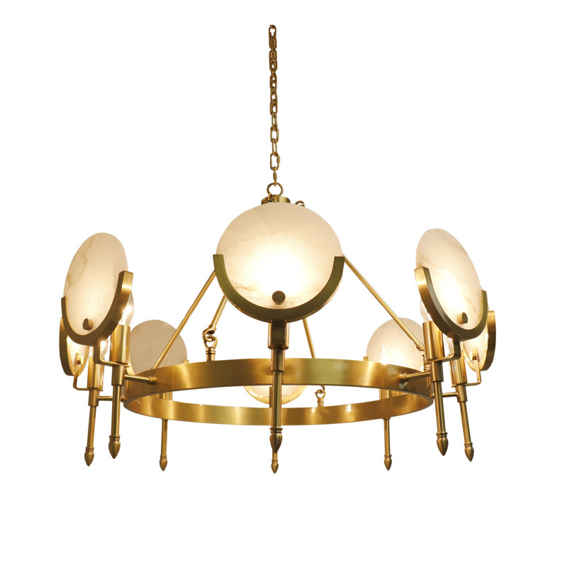 Vendome Marble & Brushed Gold Chandelier