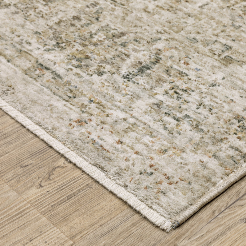 Tapis beige / gris Kuebler, Rectangle 3 pi 2 po x 5 pi