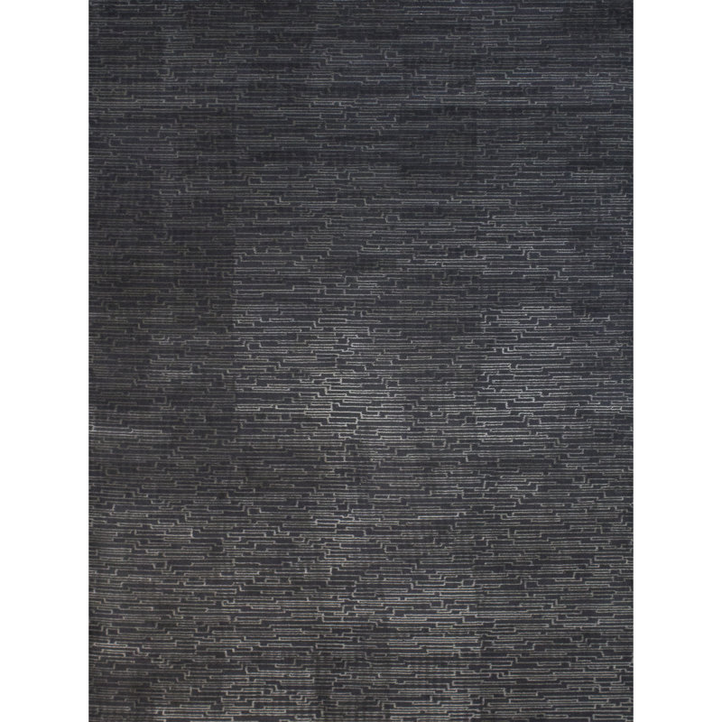 Tapis brun clair et muscade de haute qualité noué à la main, Rectangle 6 pi x 9 pi