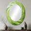 Green Serene Spiral Dreams II - Grand miroir mural ovale sur métal-245943460