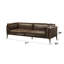 Causeuse avec accoudoirs à plateau-coussin de couleur chocolat vieilli-104902510-104902511