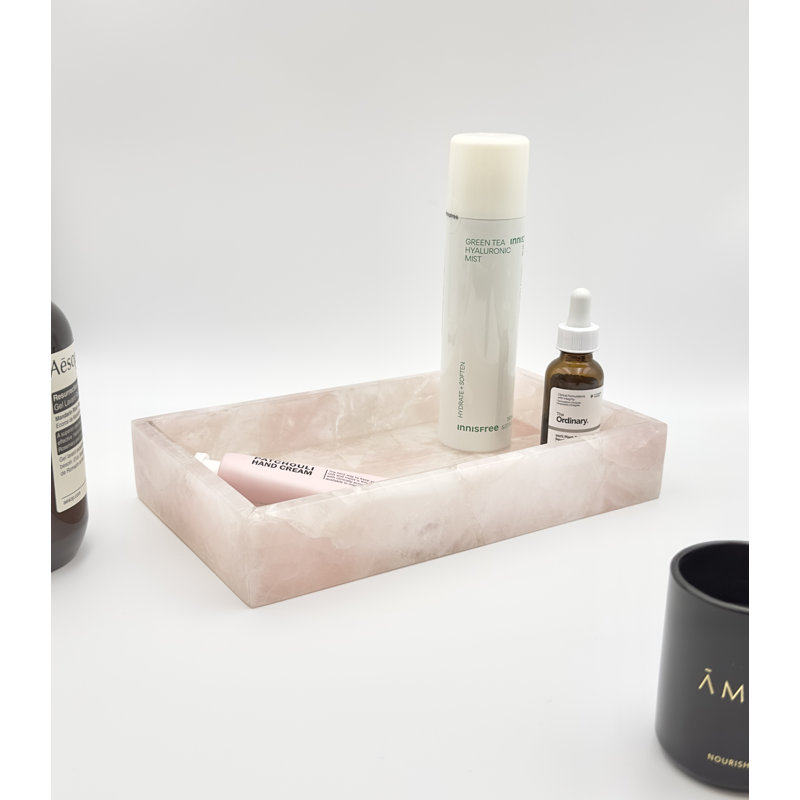 Premium Rose Quartz Vanity Tray