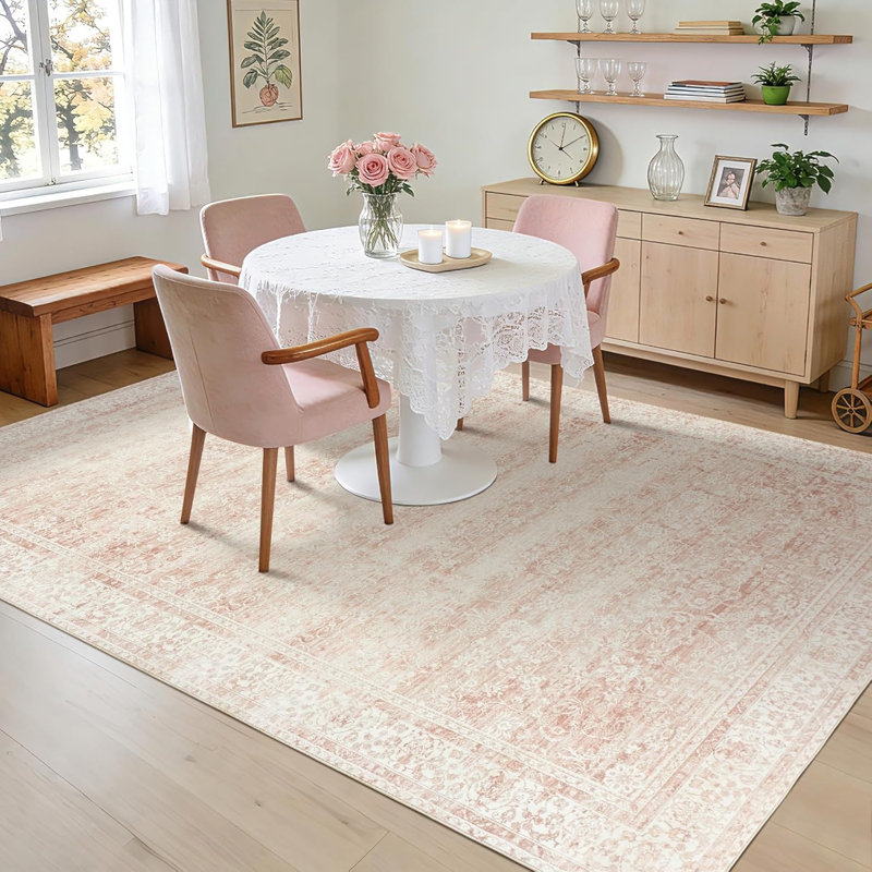 Floral Wool Machine Tufted 274cm X 183cm Area Rug