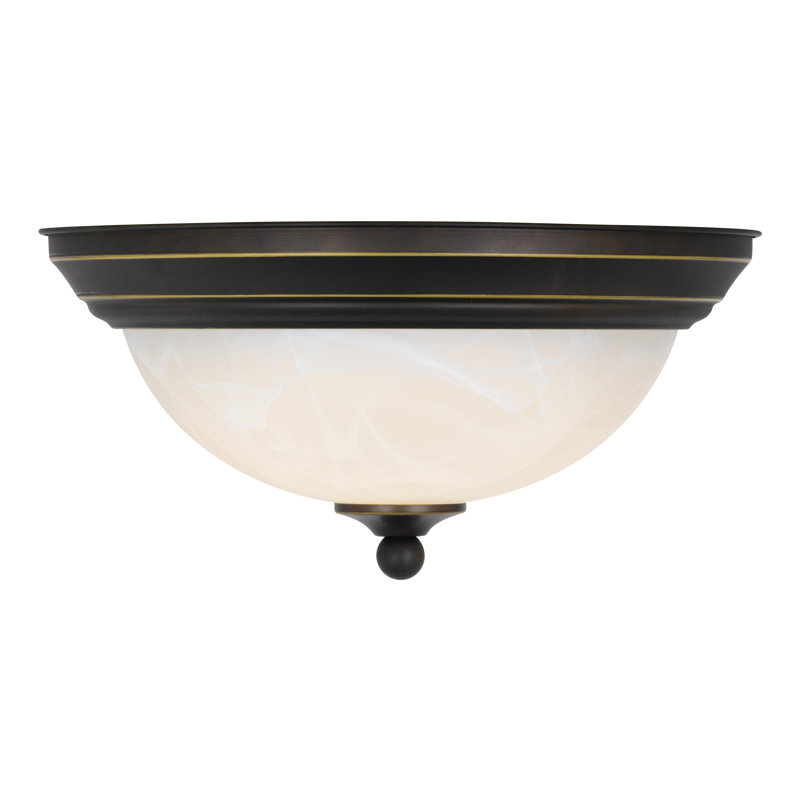 Humayraa Glass LED Flush Mount-2 Pack, Vintage Bronze