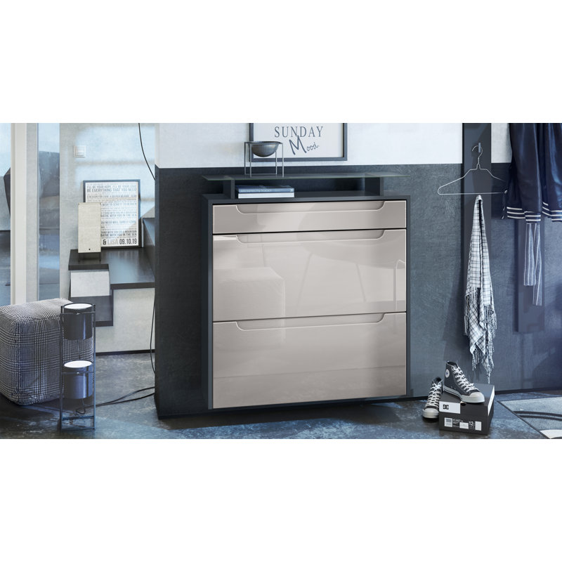 Afjol 16 Pair Shoe Storage Cabinet, Beige