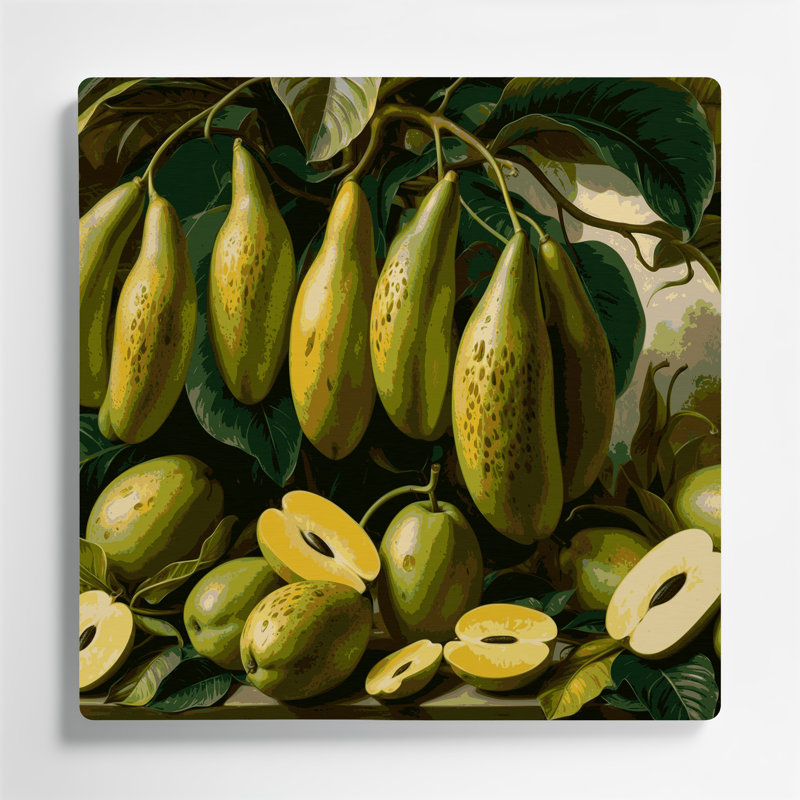 Art mural en métal «Fruit Pawpaw», H 12 po x l 12 po