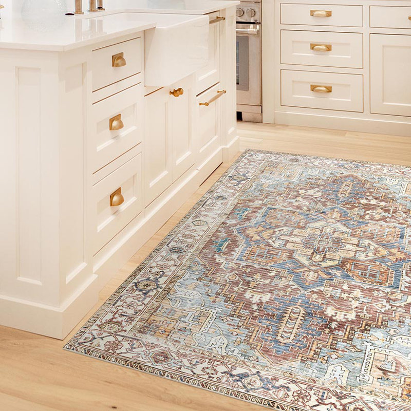 Sarah Brown Cushioned Kitchen Mat, Rectangle  2.6' x 6.5'