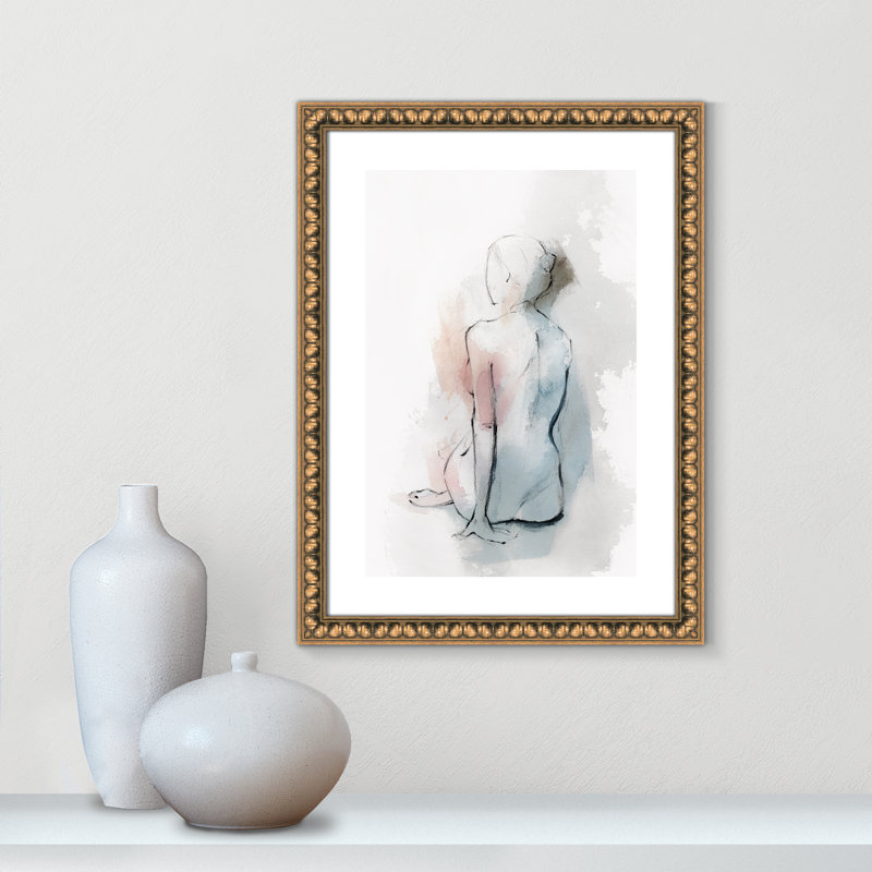 «Pastel Woman II» par Isabelle Z - reproduction d'art, H 23 po x l 17 po x P 1,13 po, Papier avec cadre à perles dorées