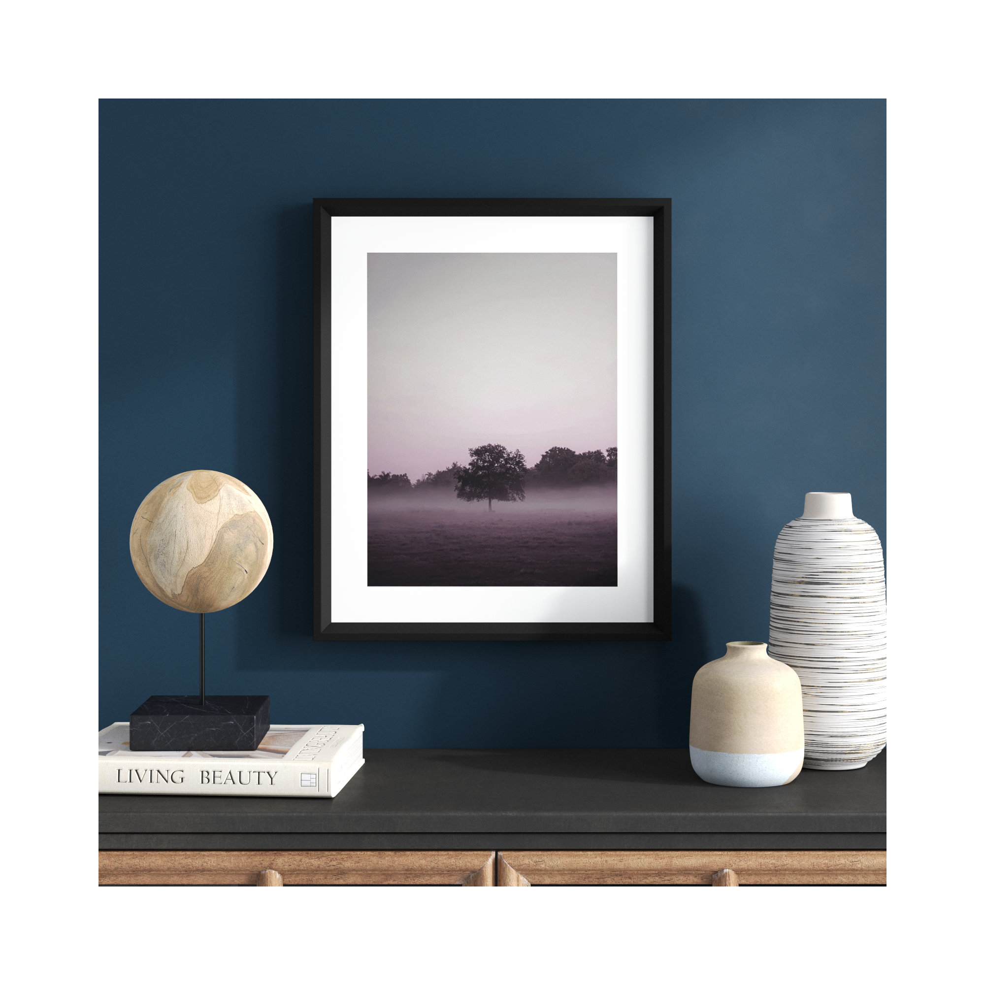 Purple Light 2 by Design Fabrikken, 21" H x 17" W x 1.75" D, Black