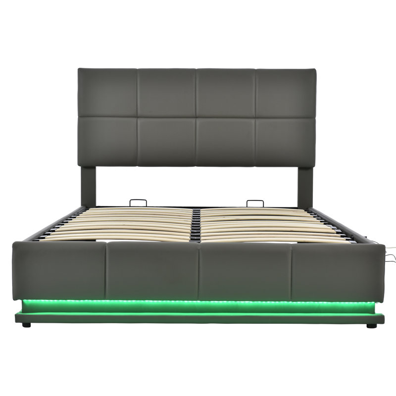 Olen Upholstered European Kingsize (160 x 200 cm) Faux Leather Lift Up Storage Ottoman Bed, European Kingsize (160 x 200 cm)