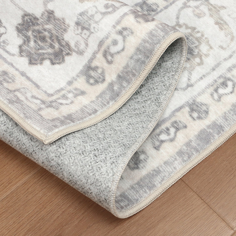 Tapis de couloir intérieur neutre gris antidérapant Nathalya, Tapis de couloir de 2 pi x 7 pi