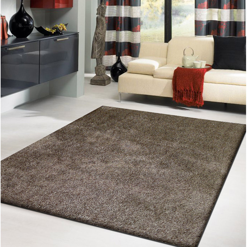 Tapis brun touffeté à la main Grassingt, Rectangle 8 pi x 11 pi