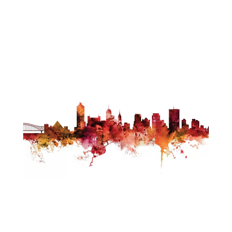 Memphis, Tennessee Skyline by Michael Tompsett - 1 Piece Wrapped Canvas Wall Art, 152.5 cm H x 101.5 cm W