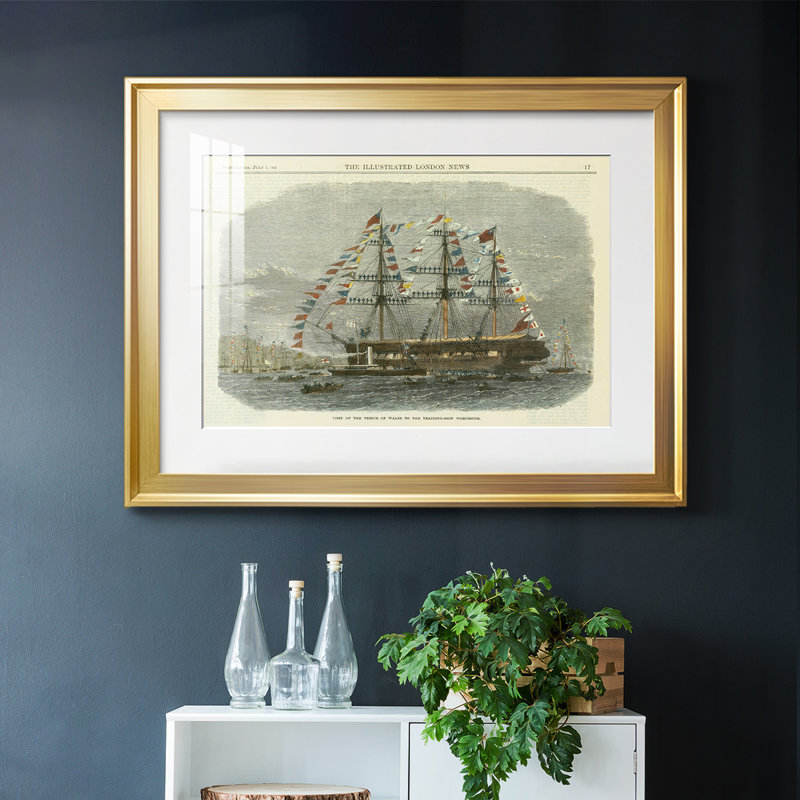 Antique Clipper Ship I-FramedFramed Print, Or, H 19 po x l 27 po x P 1,5 po