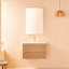 Meuble-lavabo simple mural et flottant avec lavabo en céramique