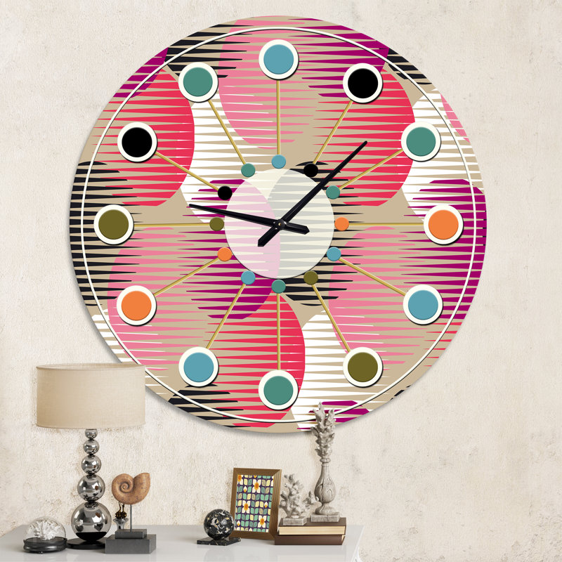 Horloge murale rétro Mid-Century, Moyenne