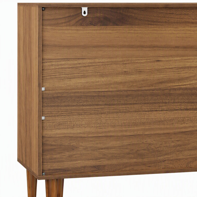 Buffet multifonctionnel à 4 portes avec détails rainurés verticaux, idéal pour la salle à manger, le salon, l'entrée ou la cuisine.