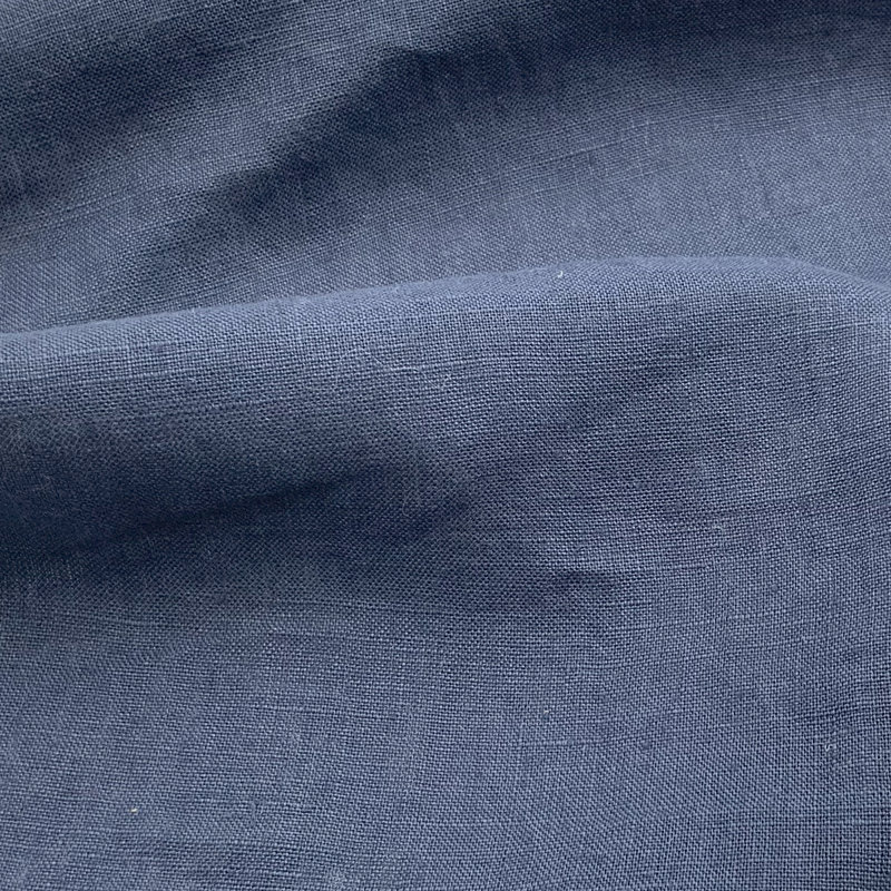 Dante Laundered Linen Drapery Panel, 50" W x 96" L, Indigo