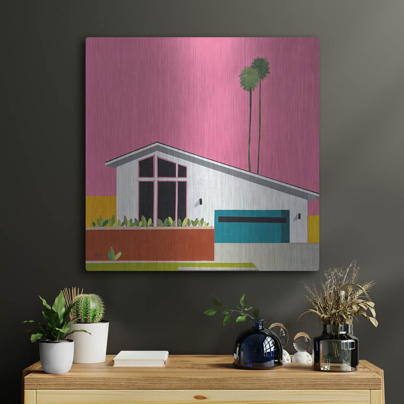 «Sunkissed Suburbia 6» par Jan Weiss, art mural en métal, 24 po x 24 po, H 24 po x l 24 po