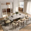 63-95"Extendable Modern Dining Table for 6-10, White Glossy Sintered Stone Tabletop