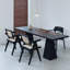 Tables de salle à manger rectangulaires noires en bois massif-721334725