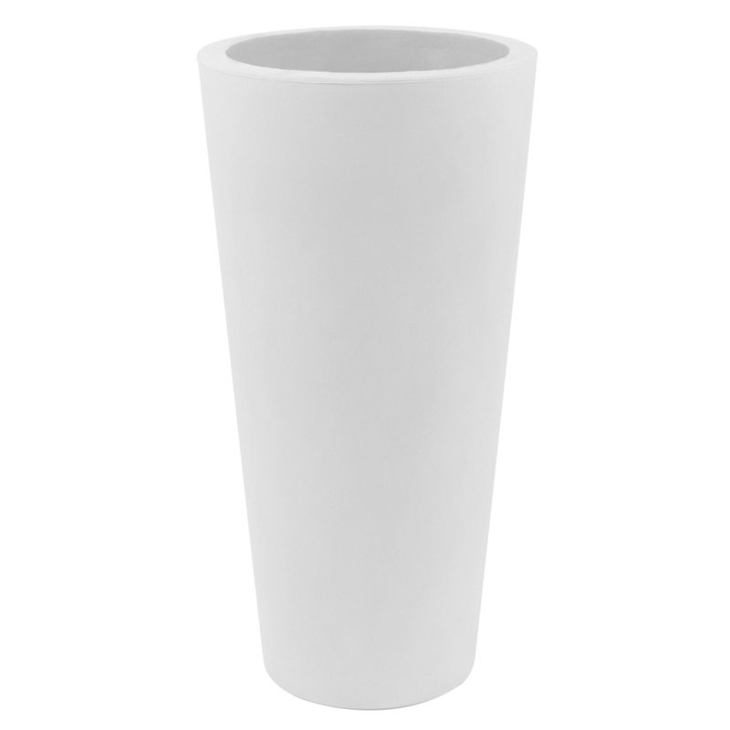 Cone Resin Pot Planter, 39.25" H x 13.75" W x 13.75" D, White