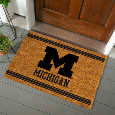 University Of Michigan Large One Color Coir Mat, 36"x24"