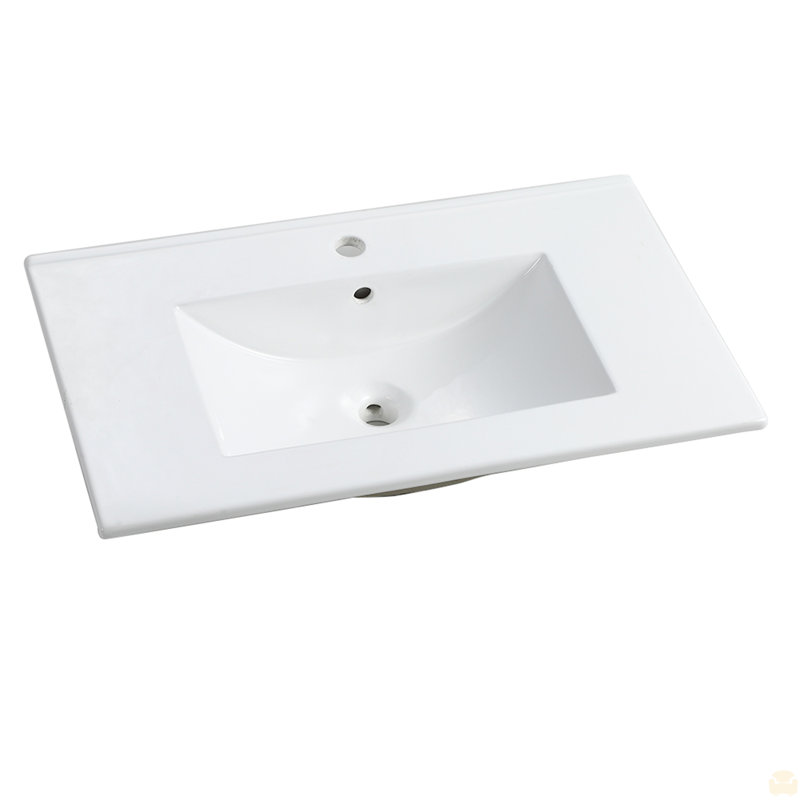 30 Inch Ceramic Vanity Top, 29.9"D X 18.3"W X 6.7"H (Only Basin)