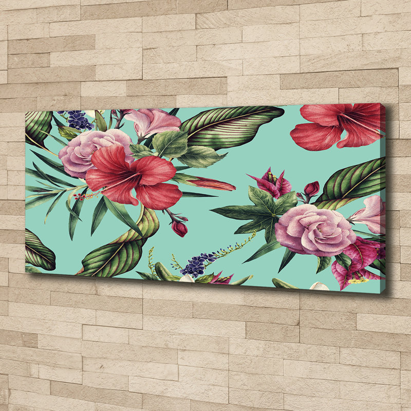 Tropical Flowers 1 Piece Painting on Canvas