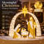 Crèche lumineuse Dazzle Bright de 1,3 m (4,3 pi) représentant la Sainte Famille, avec 170 lumières DEL, pour décorations de Noël extérieures.